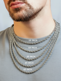 3mm Rope Chain Unisex Necklace Stainless Steel<BR>CH3
