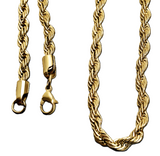 Gold PVD Coated 5mm Rope Chain / Necklace Stainless Steel CH11