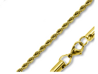 Gold PVD Coated 5mm Rope Chain / Necklace Stainless Steel CH11