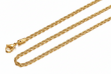 3mm Gold Rope Chain 18K Gold Plated Unisex Necklace Stainless Steel<BR>CH10