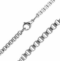 4mm 19.5 Inch Box Link Chain / Necklace Stainless Steel CH12