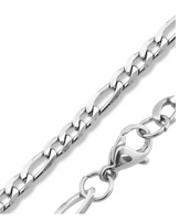 4mm Figaro Men's or Ladies Necklace / Chain Stainless Steel CH13