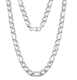 8mm Figaro Link Chain Men's Necklace Stainless Steel <br>CH15