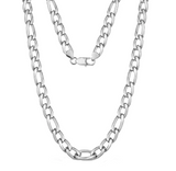 6mm Figaro Link Chain Unisex Stainless Steel with END-TABS CH14