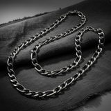 8mm Figaro Link Chain Men's or Ladies Necklace Stainless Steel CH15