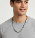 8mm Figaro Link Chain Men's or Ladies Necklace Stainless Steel CH15
