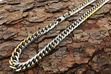Two-Tone Gold & Silver 11mm Curb Link Stainless Steel Chain / Necklace CH18