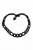 12mm Black Figaro Men's or Ladies Necklace / Chain Stainless Steel CH19