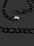 12mm Black Figaro Men's or Ladies Necklace / Chain Stainless Steel CH19