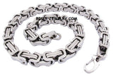 Huge 17mm Byzantine Link Chain Men's Necklace Stainless Steel<BR>CH21