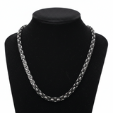 11mm Flat Byzantine Link TT Chain Black & Silver Men's Necklace Stainless Steel <BR>CH22