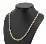 9mm Byzantine Link TT Chain in Gold & Silver Men's Necklace Stainless Steel <BR>CH23