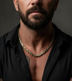 9mm Byzantine Link TT Chain in Gold & Silver Men's Necklace Stainless Steel <BR>CH23