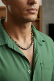 5.5mm Byzantine Link TT Chain Black & Gold Unisex Necklace Stainless Steel<BR>CH27