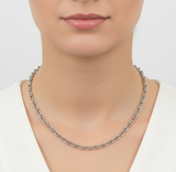 4mm Small Oval Link Chain Unisex Necklace Stainless Steel<BR>CH28