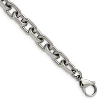 Unisex Stainless Steel Medium Oval Link 6mm Necklace Many Sizes CH29