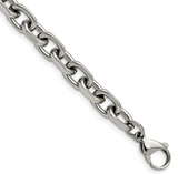 Unisex Stainless Steel Medium Oval Link 6mm Necklace Many Sizes CH29