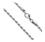 Grim Reaper Pendant on 2mm Rope Chain Unisex Necklace Stainless Steel SP4