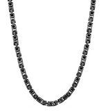 Gunmetal 6mm Stainless Steel Byzantine Necklace CH31
