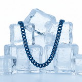 9mm Blue Cuban Link Necklace / Curb Link Chain Stainless Steel<br>SB33