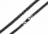 5mm Black Byzantine Link Chain Unisex Necklace Stainless Steel<BR>CH35