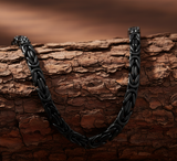 Black 8mm Stainless Steel Byzantine Chain / Necklace CH36