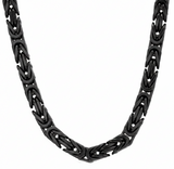 6mm Black Byzantine Chain Stainless Steel Unisex Necklace CH38