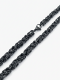 6mm Black Byzantine Chain Stainless Steel Unisex Necklace CH38