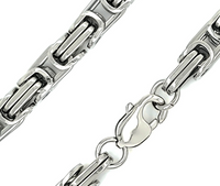 7mm Stainless Steel Byzantine Chain / Necklace CH42