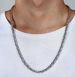 5mm Byzantine Link Chain Unisex Necklace Stainless Steel<BR>CH40