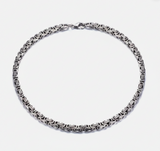 7mm Byzantine Link Chain Unisex Necklace Stainless Steel<BR>CH42
