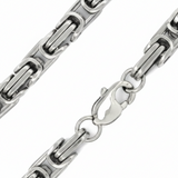 Large Iron Cross Pendant & 8mm Byzantine Chain Men's Necklace Stainless Steel SP115-B