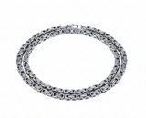 7mm Byzantine Link Chain Unisex Necklace Stainless Steel<BR>CH42
