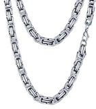 8mm Byzantine Chain Necklace Stainless Steel CH43