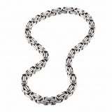8mm Byzantine Link Chain Men's Necklace Stainless Steel<BR>CH43