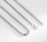 Long Jaw Skull Pendant on 2mm Foxtail Link Chain Unisex Necklace Stainless Steel SP5