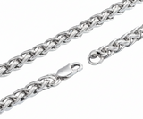 Long Jaw Skull Pendant on 2mm Foxtail Link Chain Unisex Necklace Stainless Steel SP5