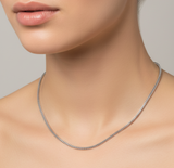 4mm Foxtail Link Chain Unisex Necklace Stainless Steel<BR>CH46