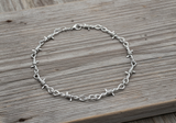 Small 11mm Barbed Wire Link Chain Necklace Unisex Stainless-Steel Gothic CH47