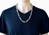 Large 16mm Barbed Wire Link Chain Necklace Stainless Steel CH48