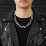 Tattoo Curb Link Chain Necklace – 17mm Stainless Steel CH50