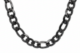 10mm Black Figaro Chain Necklace Stainless Steel CH52