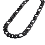 10mm Black Figaro Chain Necklace Stainless Steel CH52