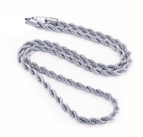 Large Iron Cross Pendant & 7mm Rope Chain Men's Necklace Stainless Steel SP115-R