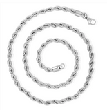 6mm Rope Chain Unisex Necklace Stainless Steel<BR>CH6