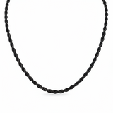 4mm Black Rope Chain Unisex Necklace Stainless Steel <BR>CH8