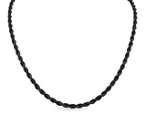 Black 4mm Rope Chain / Necklace Stainless Steel CH8
