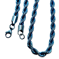 Blue 4mm Rope Chain / Necklace Stainless Steel CH9