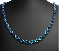 Blue 4mm Rope Chain / Necklace Stainless Steel CH9