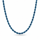 4mm Blue Rope Chain Unisex Necklace Stainless Steel <BR>CH9